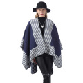 Women's Plaid Sweater Poncho Cape Coat Open Front Blanket Shawls